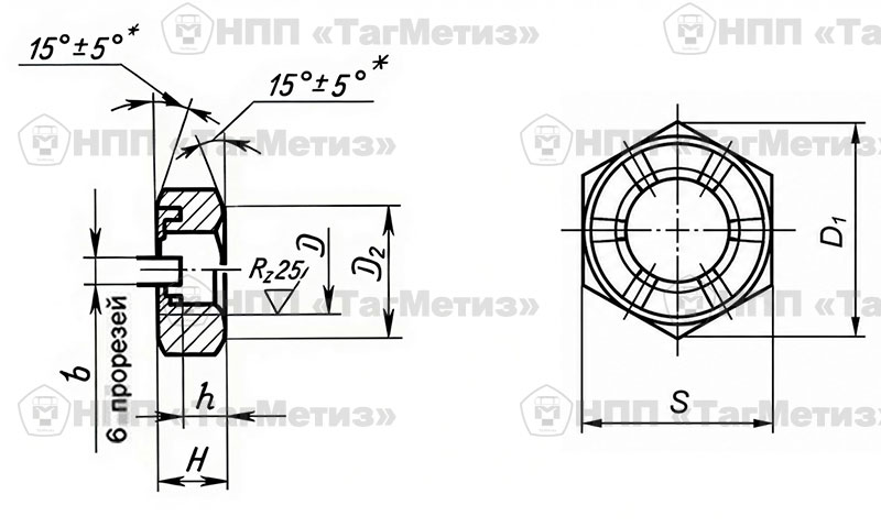 Гайка ОСТ 1 33225-89, 33229-89
